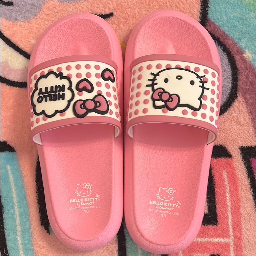Hello Kitty Pink Slides Size 10